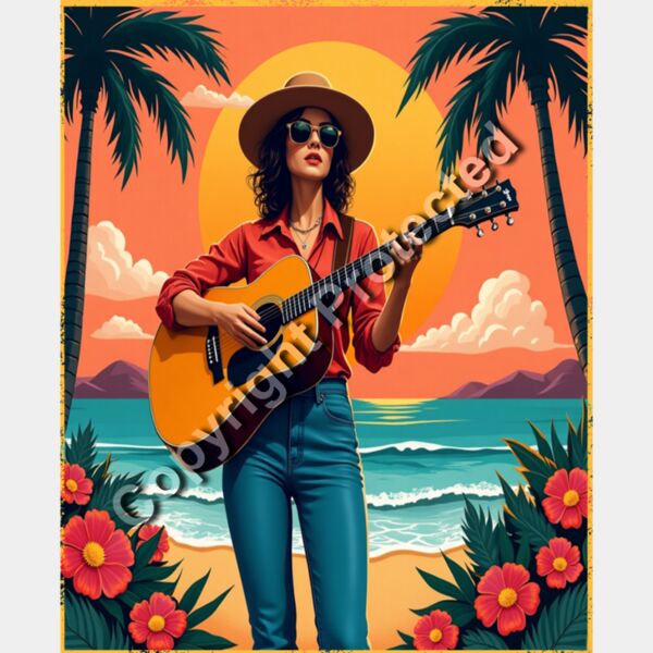 Peace, Love, Guitar Girl DTF Thumbnail