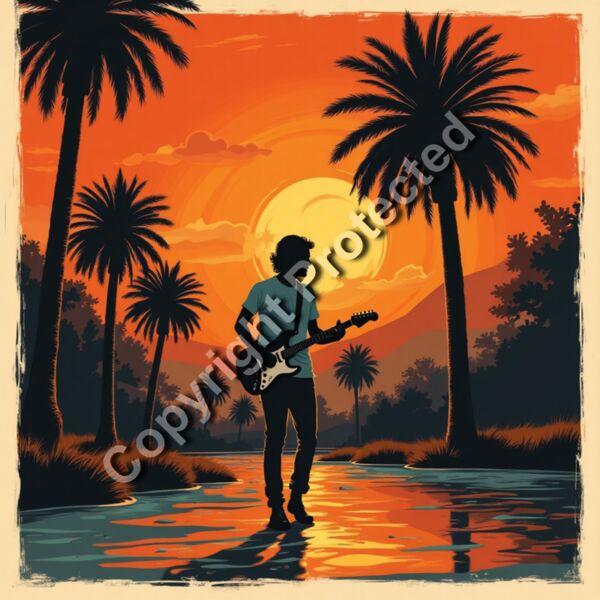 Electric Sunset Guitar Vibes DTF Thumbnail