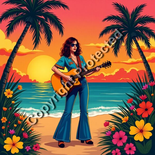 Sunset Strummer Girl DTF Thumbnail